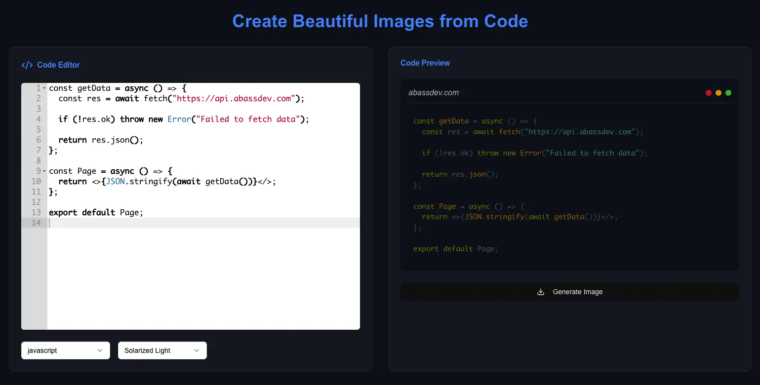 Code to Image