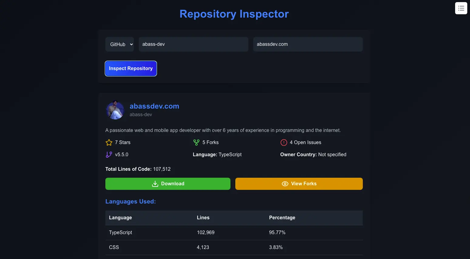Repo Inspector